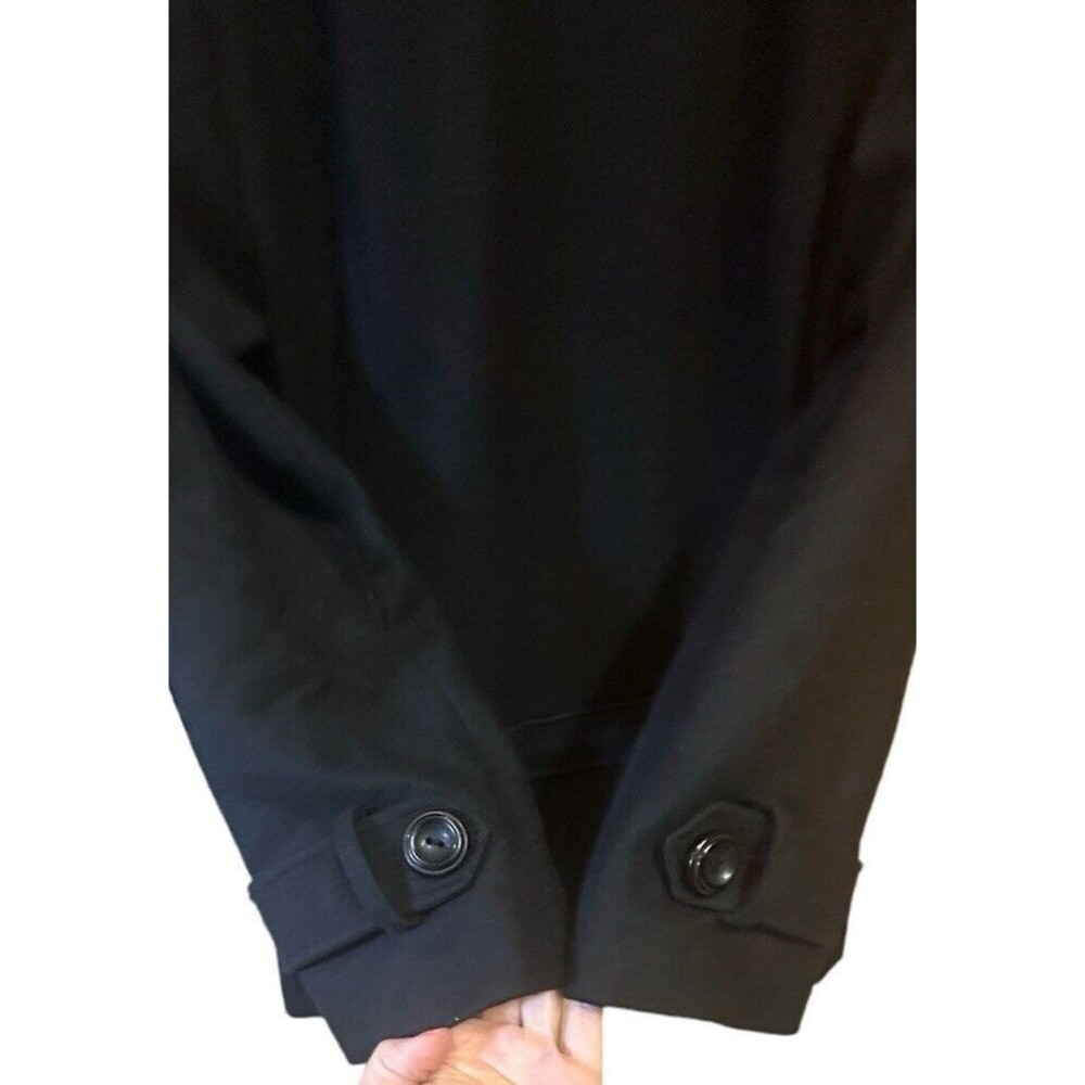NWT black peacoat wool blend lined size M classic dark academia minimalist - Picture 9 of 16